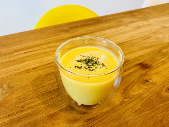 我が家の「こくうまカボチャの冷製スープ」のレシピ