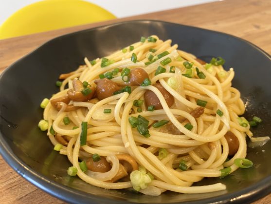 しっかり味！「簡単なめこ和風パスタ」のレシピ