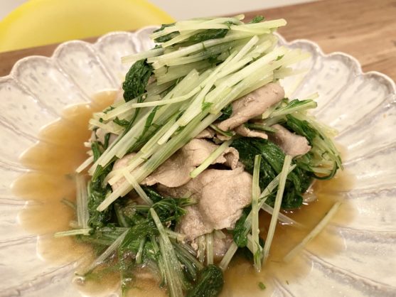 簡単10分調理!「豚バラと水菜のはりはり煮」のレシピ