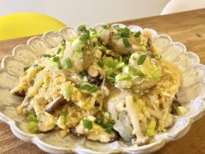 簡単ヘルシー！「ぷりっぷりな牡蠣と春雨の卵とじ」のレシピ