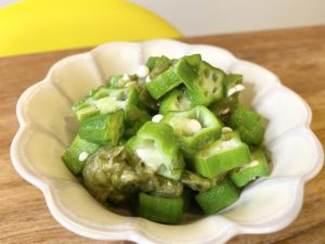 簡単常備菜！「おぼろ昆布とオクラのねっとり酢の物」のレシピ