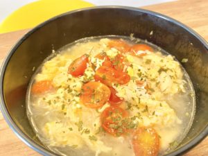 たっぷりリコピン！「トマトと卵の中華風春雨スープヌードル」のレシピ