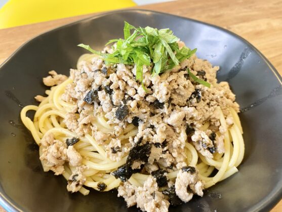 腹持ち最高!「香る大葉と豚ミンチの簡単和風パスタ」のレシピ
